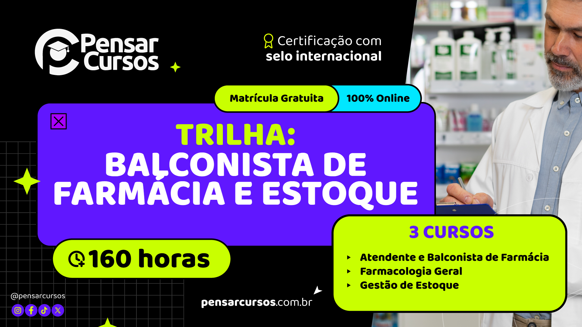 Trilha Balconista de Farmácia e Estoque