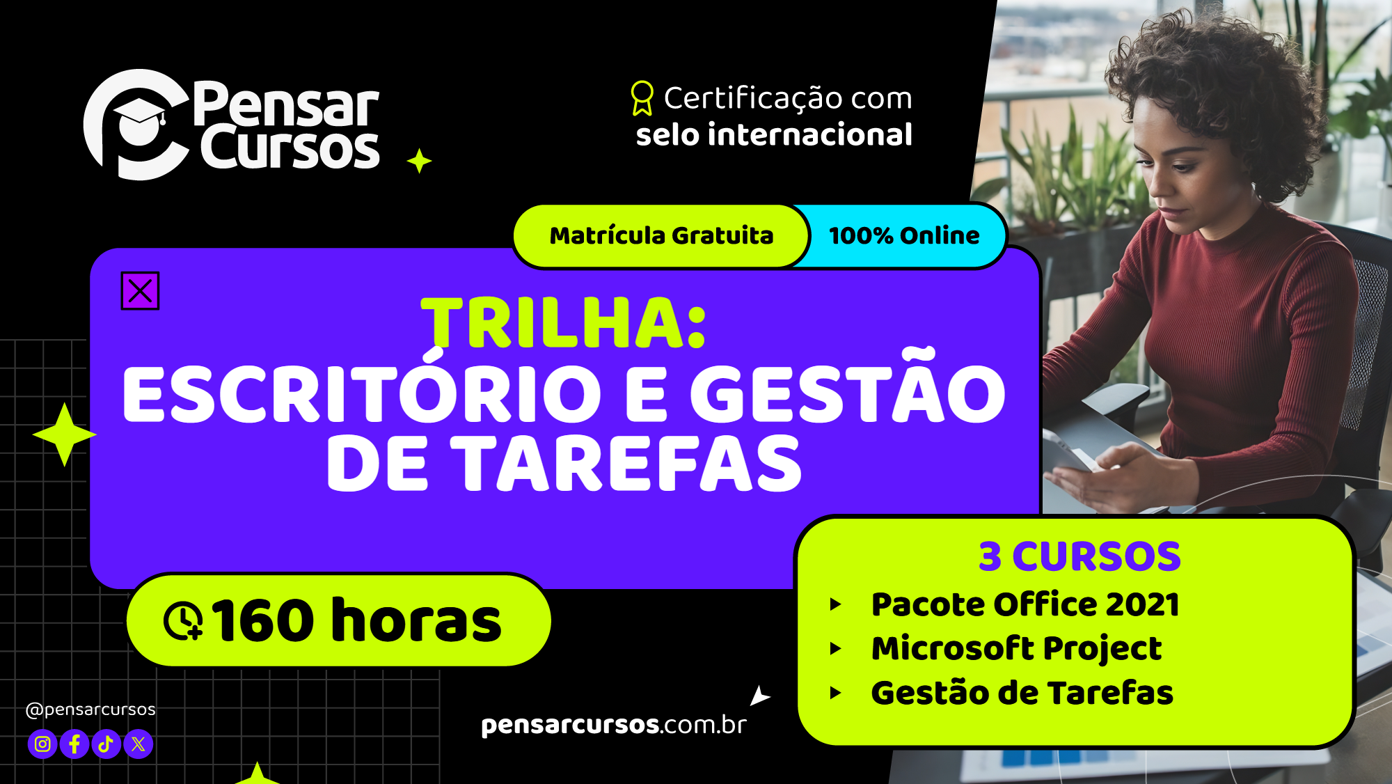 Trilha Escritório e Gestão de Tarefas - Pacote Office 2021 + Microsoft Project + Gestão de Tarefas