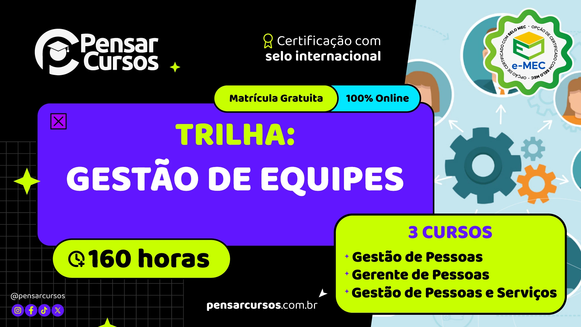 Trilha Gestão de Equipes: Gestão de Pessoas + Gerente de Pessoas + Gestão de Pessoas e Serviços