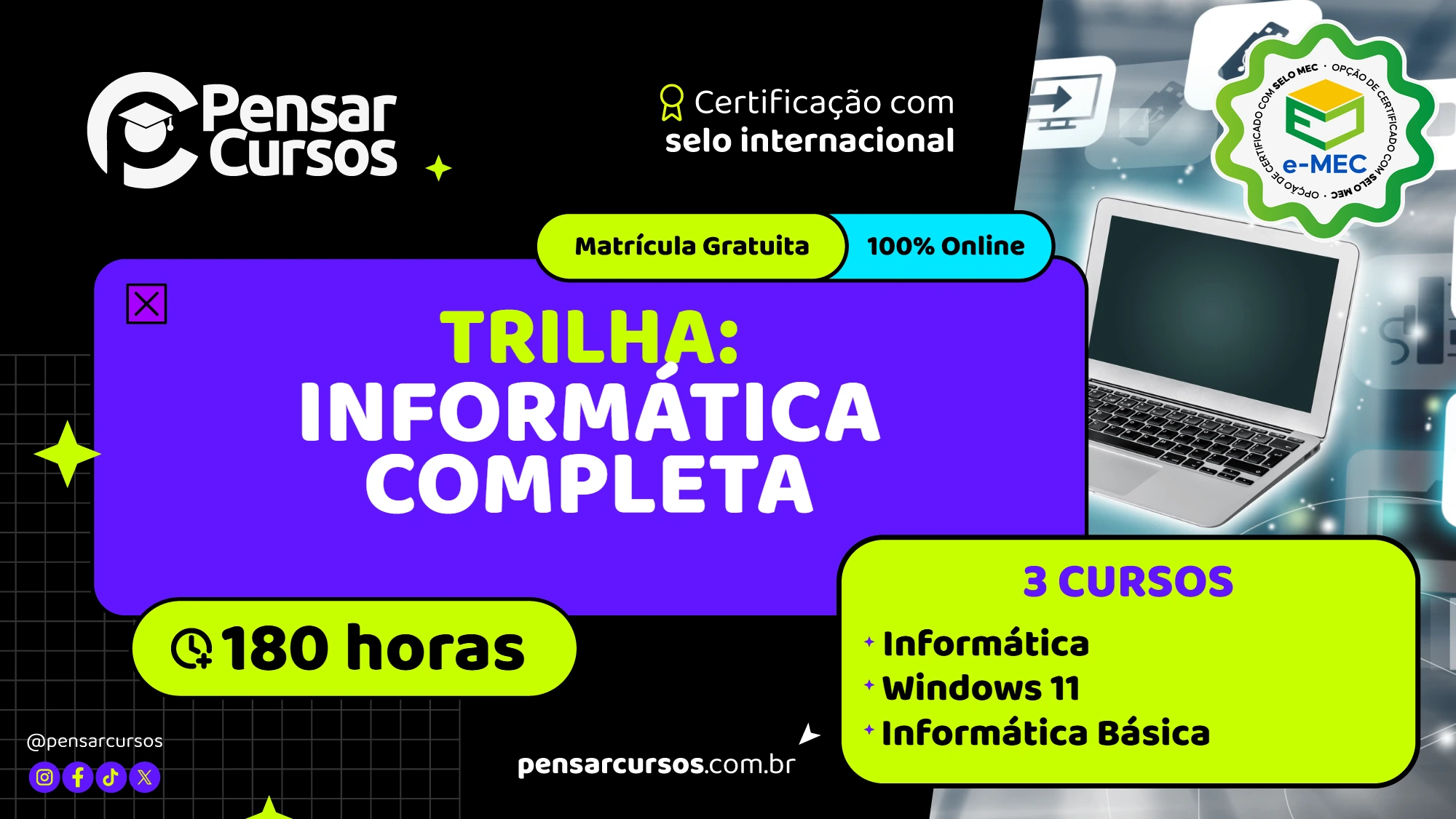 Trilha Informática Completa - Informática + Windows 11 + Informática Básica