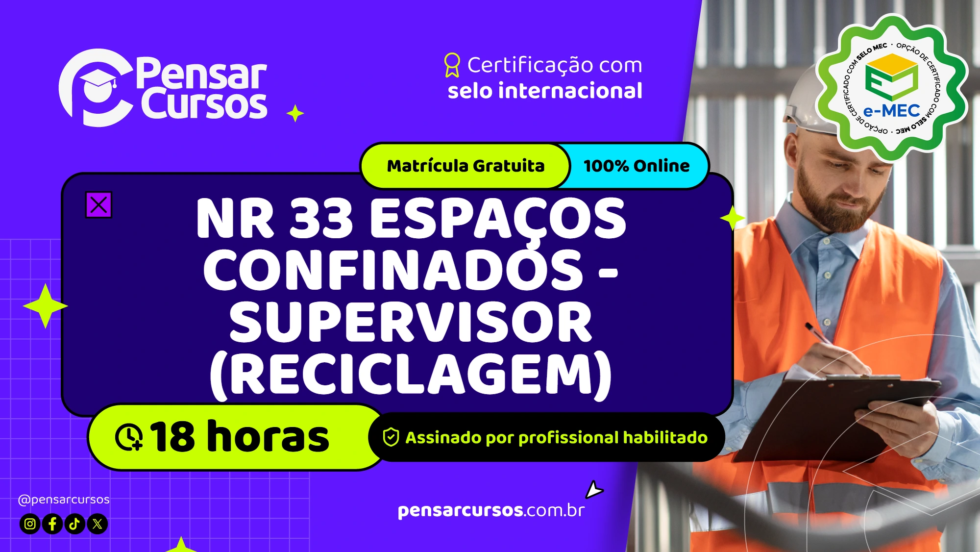 NR 33 Espaços Confinados - Supervisor (Reciclagem)