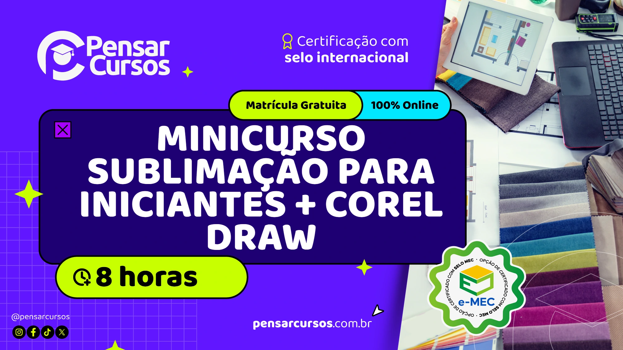Minicurso Sublimação para Iniciantes + Corel Draw