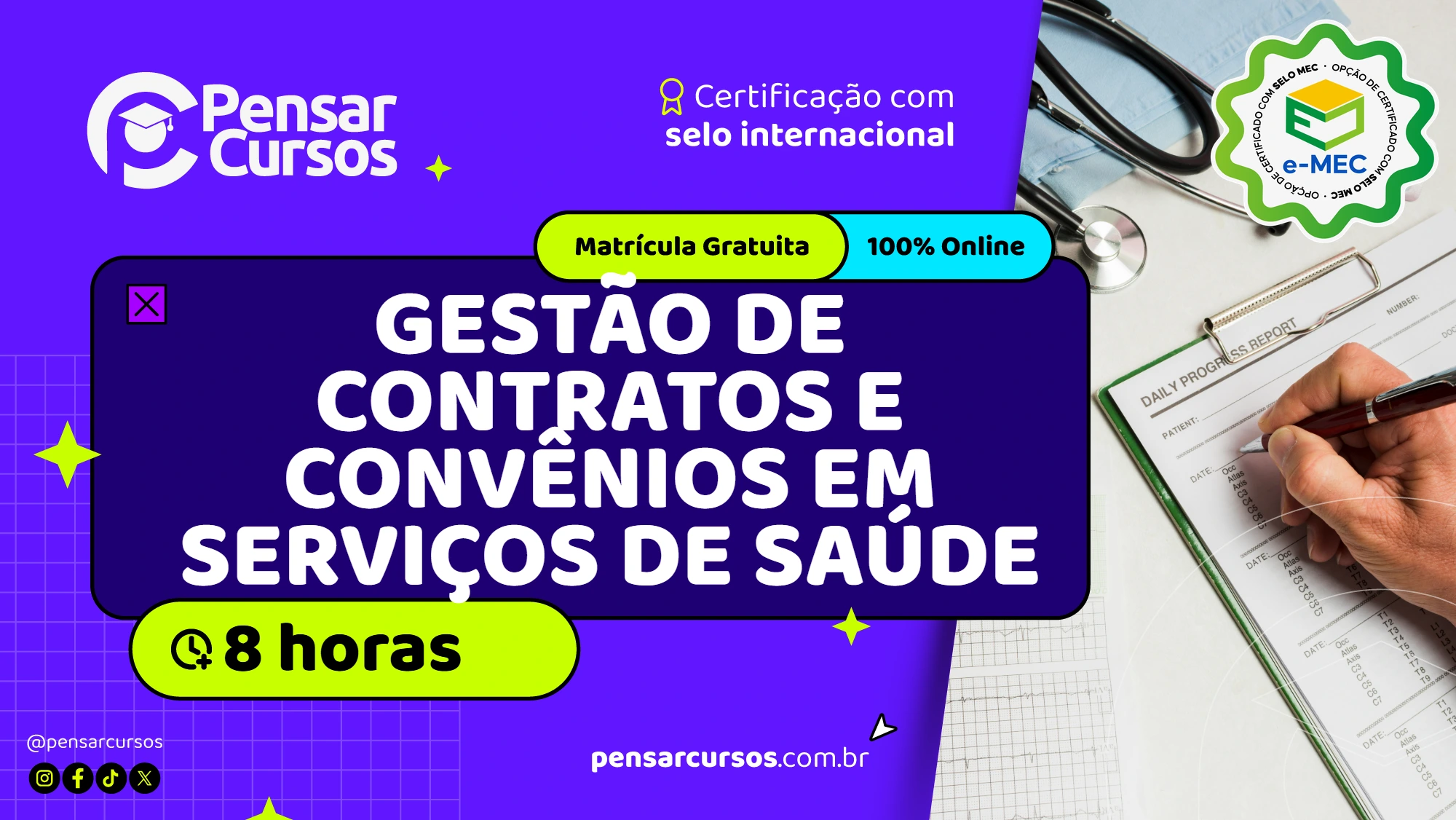 Minicurso Gestão de Contratos e Convênios em Serviços de Saúde 