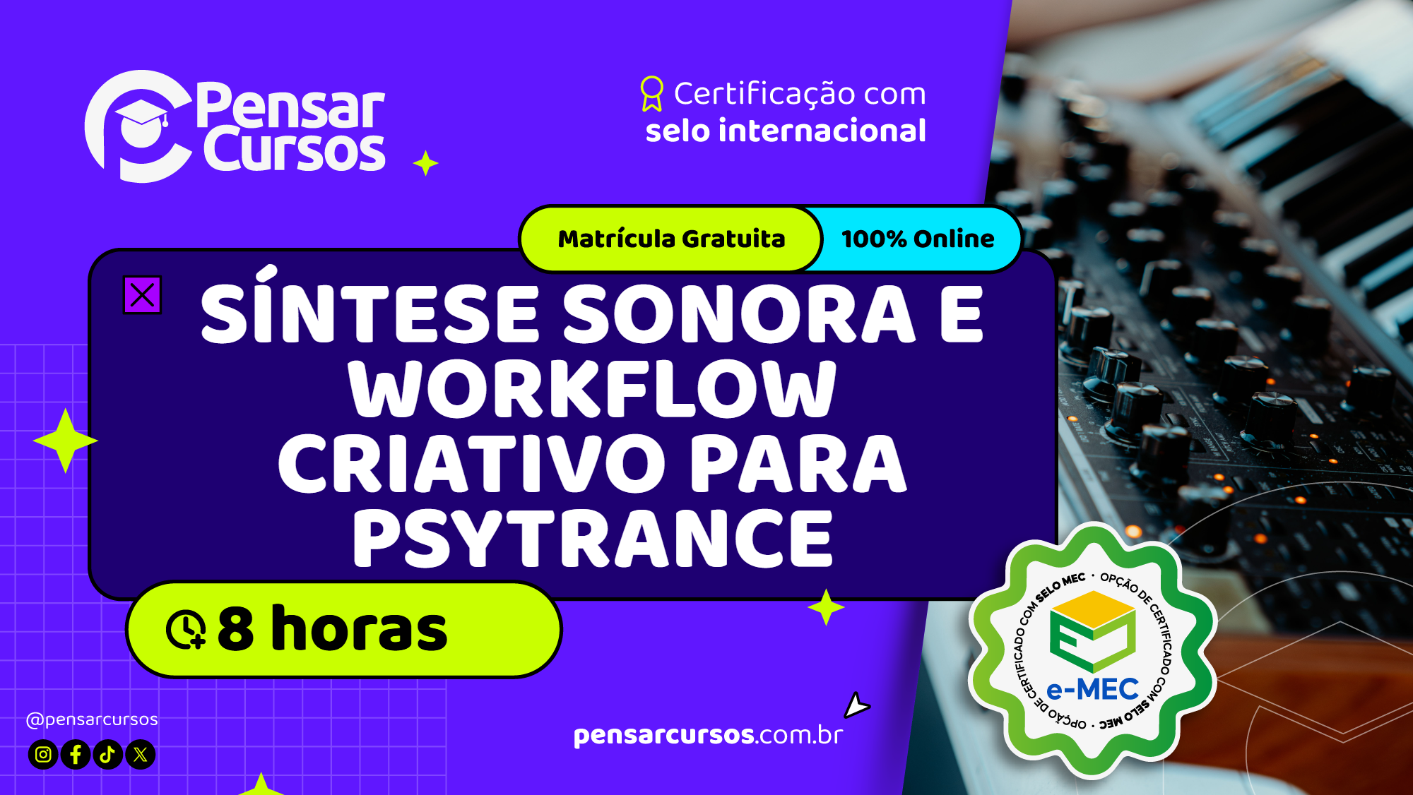 Minicurso Síntese sonora e workflow criativo para Psytrance
