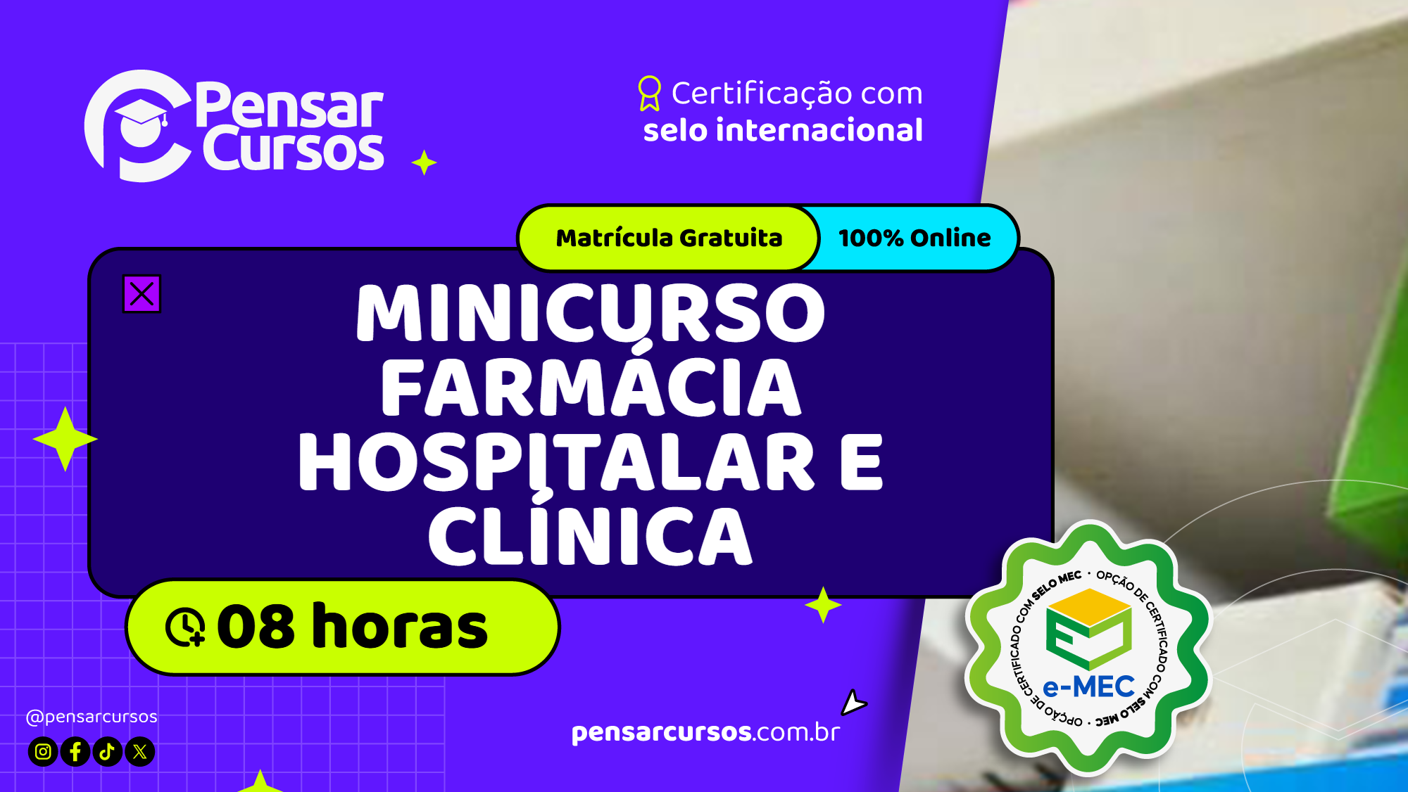 Minicurso Farmácia Hospitalar e Clínica