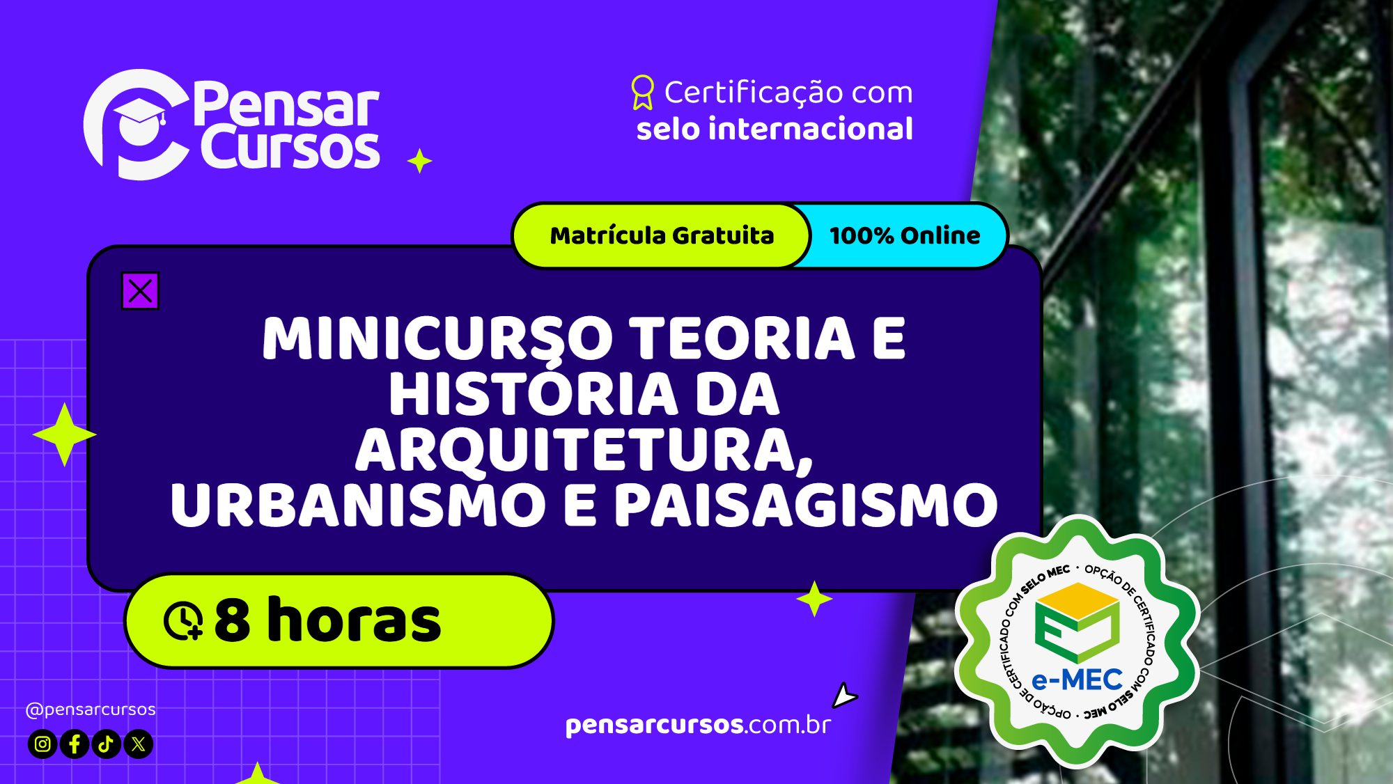 Minicurso Teoria e História da Arquitetura, Urbanismo e Paisagismo