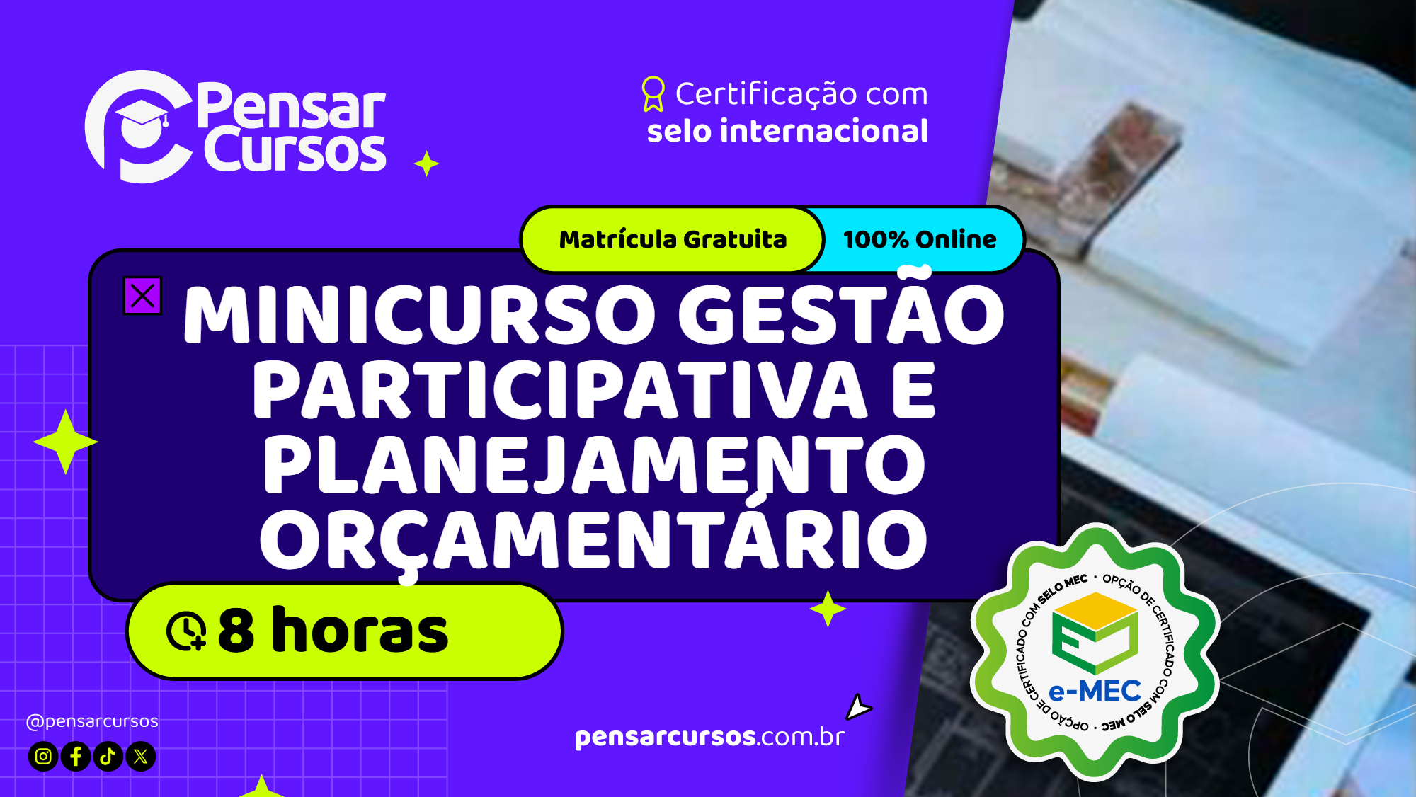 Minicurso Gestão Participativa e Planejamento Orçamentário