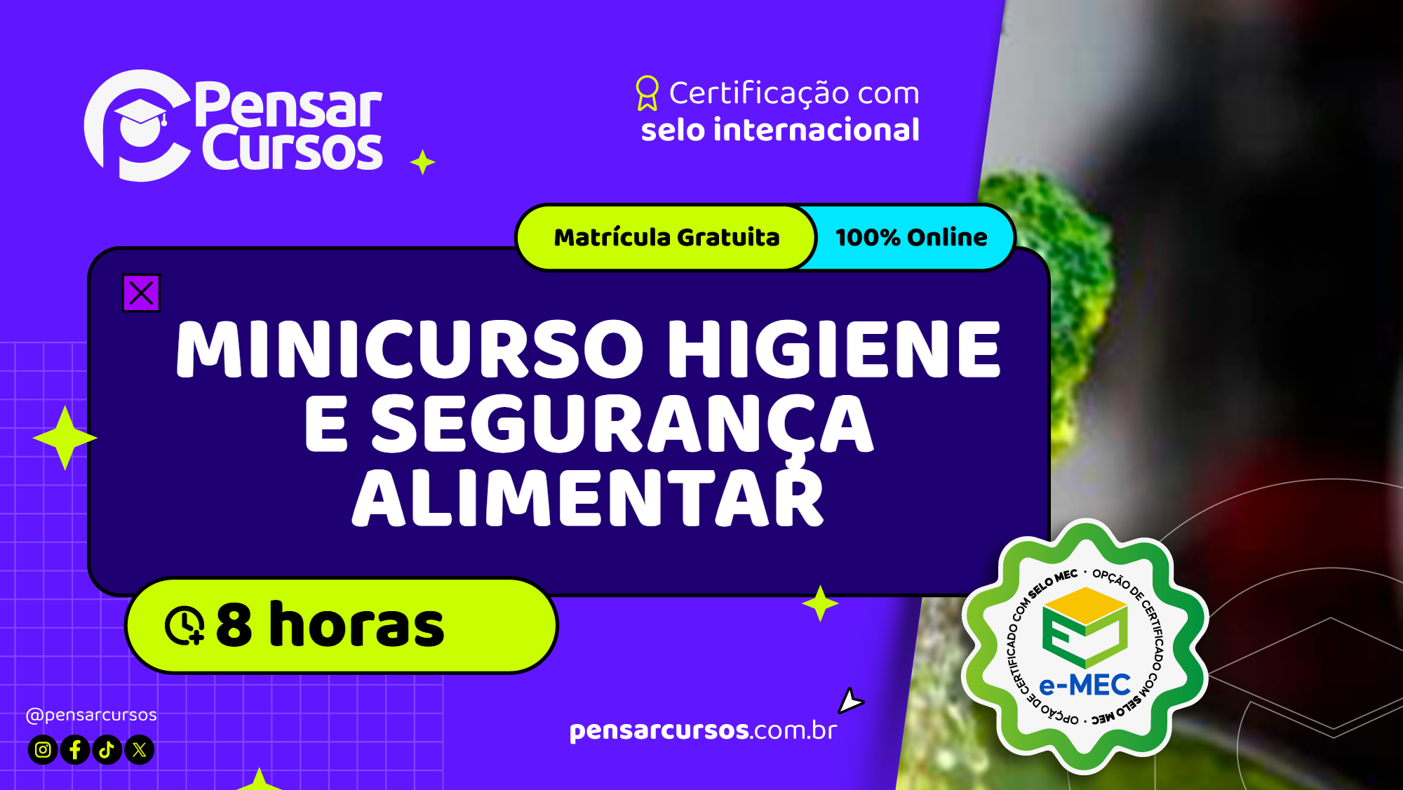 Minicurso Higiene e Segurança Alimentar