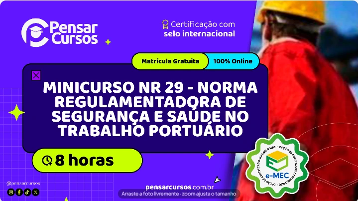 Minicurso NR 29 - Norma Regulamentadora de Segurança e Saúde no Trabalho Portuário